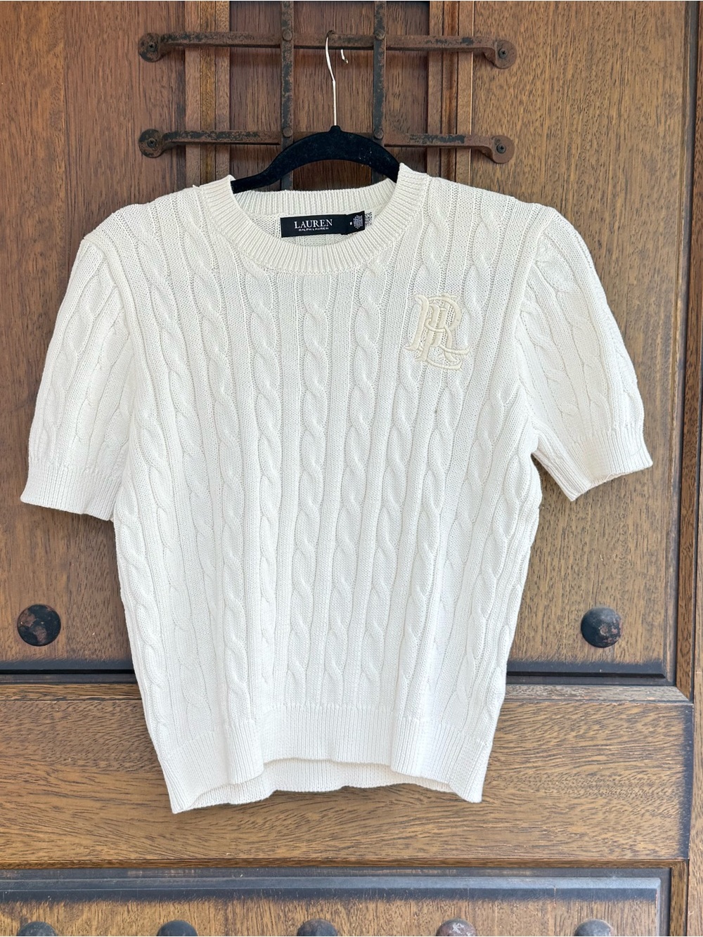 Ralph Lauren Off White cable knit sweater in size M
